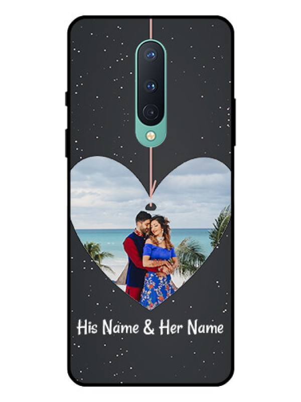 Custom OnePlus 8 Custom Glass Phone Case  - Hanging Heart Design