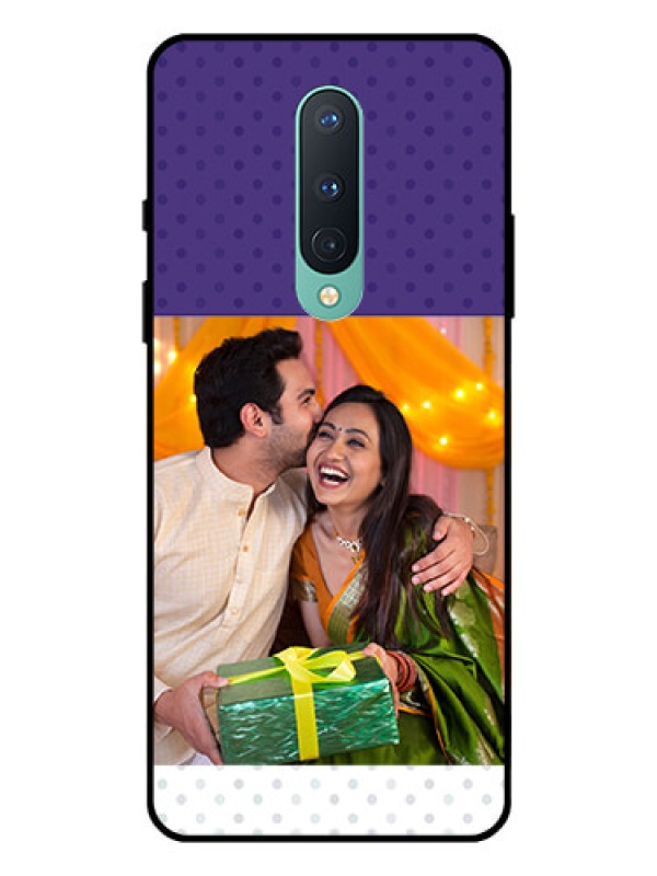 Custom OnePlus 8 Personalized Glass Phone Case  - Violet Pattern Design