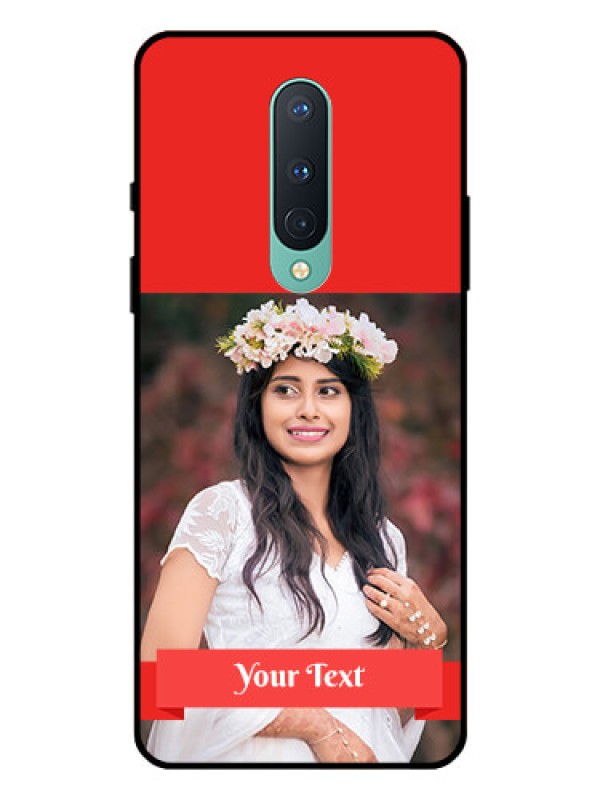 Custom OnePlus 8 Custom Glass Phone Case  - Simple Red Color Design