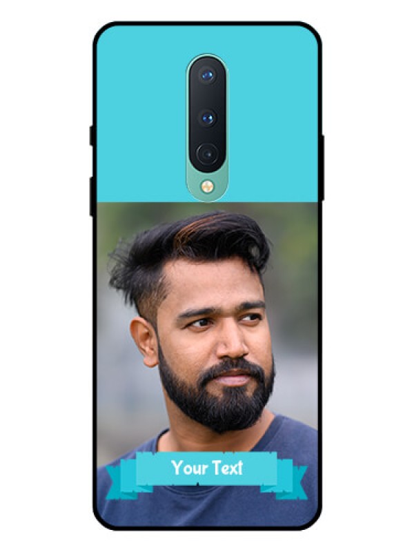 Custom OnePlus 8 Personalized Glass Phone Case  - Simple Blue Color Design