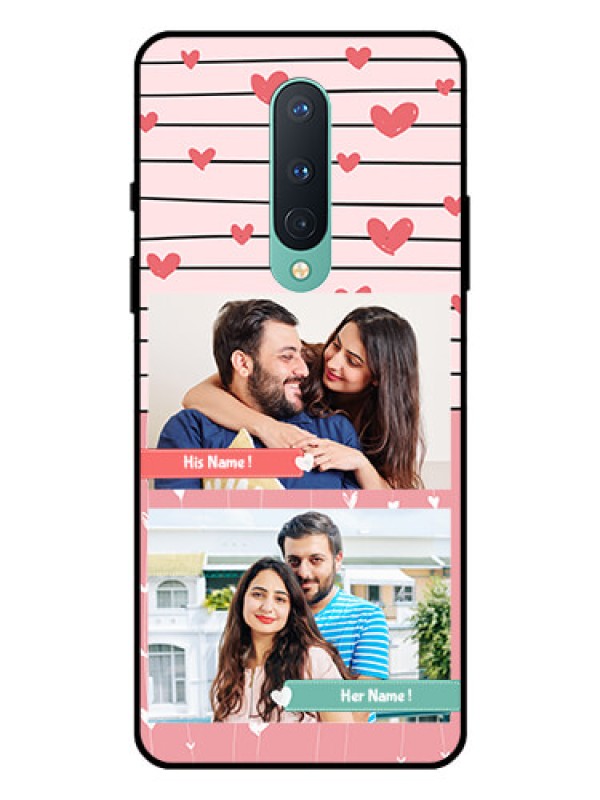 Custom OnePlus 8 Custom Glass Mobile Case  - Photo with Heart Design