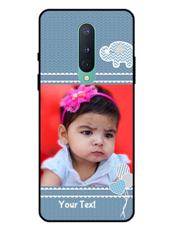 Custom OnePlus 8 Photo Printing on Glass Case  - with Kids Pattern Design