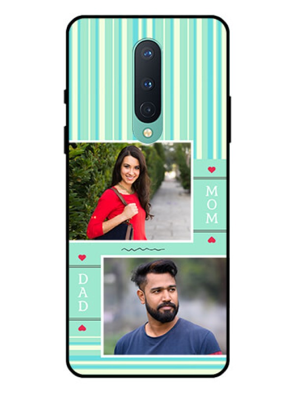 Custom OnePlus 8 Custom Glass Phone Case  - Mom & Dad Pic Design