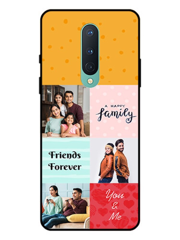 Custom OnePlus 8 Personalized Glass Phone Case  - Images with Quotes Design