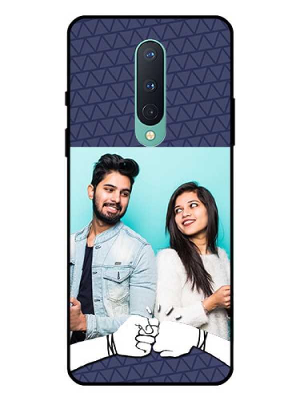 Custom OnePlus 8 Photo Printing on Glass Case  - with Best Friends Design  