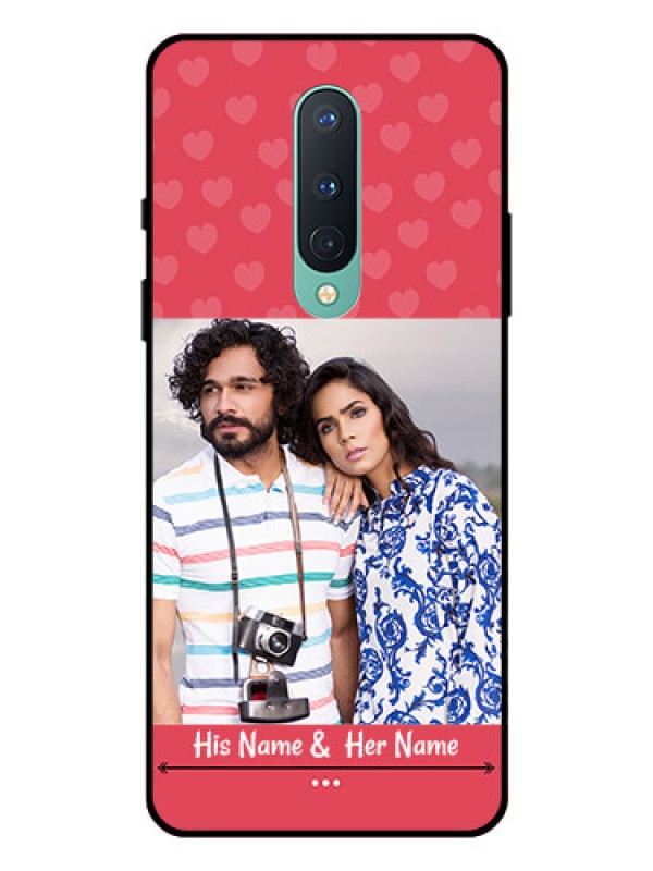 Custom OnePlus 8 Photo Printing on Glass Case  - Simple Love Design