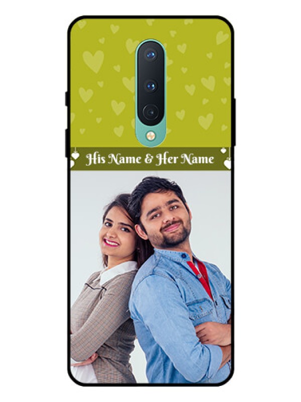 Custom OnePlus 8 Custom Glass Phone Case  - You & Me Heart Design