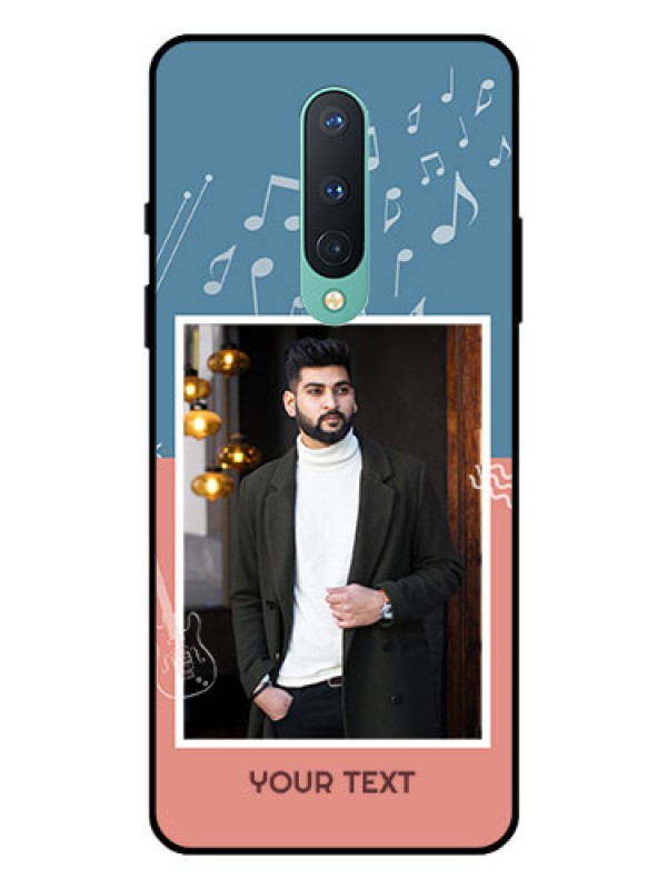 Custom OnePlus 8 Photo Printing on Glass Case  - with Color Musical Note Design