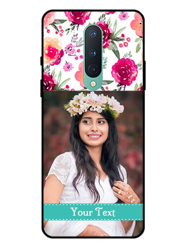Custom OnePlus 8 Custom Glass Phone Case  - Watercolor Floral Design