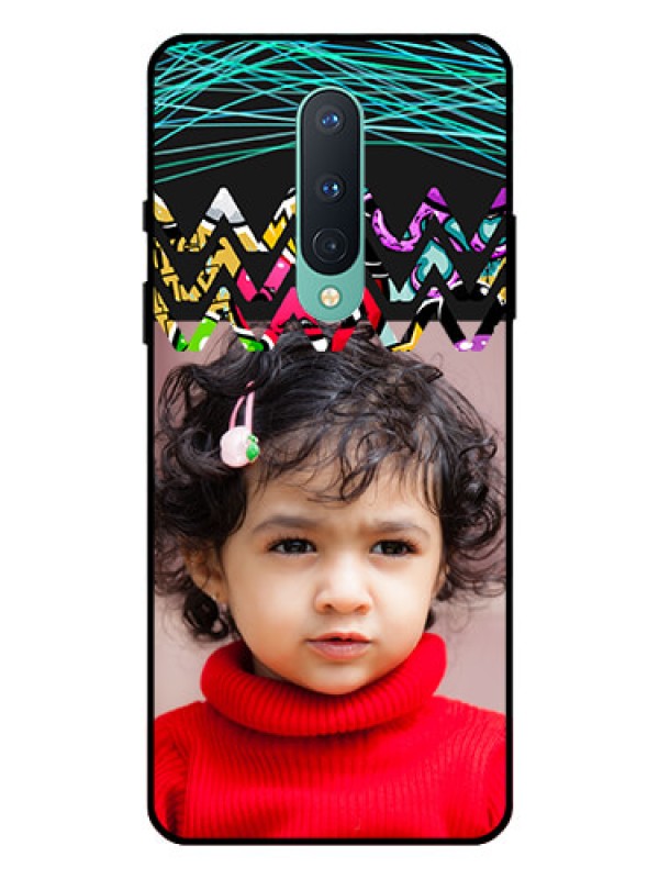 Custom OnePlus 8 Personalized Glass Phone Case  - Neon Abstract Design