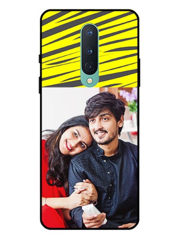 Custom OnePlus 8 Photo Printing on Glass Case  - Yellow Abstract Design
