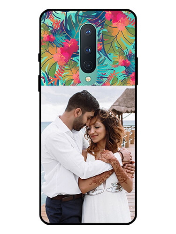 Custom OnePlus 8 Photo Printing on Glass Case  - Watercolor Floral Design