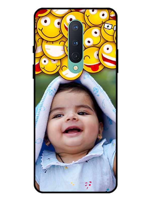 Custom OnePlus 8 Custom Glass Mobile Case  - with Smiley Emoji Design