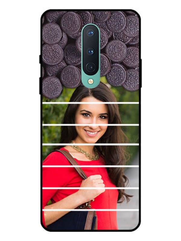 Custom OnePlus 8 Custom Glass Phone Case  - with Oreo Biscuit Design
