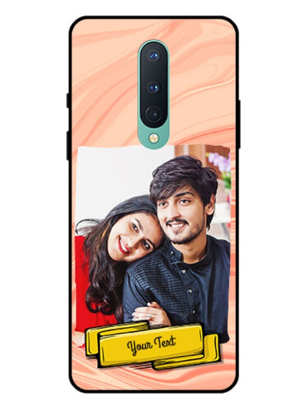 Custom OnePlus 8 Personalized Glass Phone Case  - Marble Texture Design