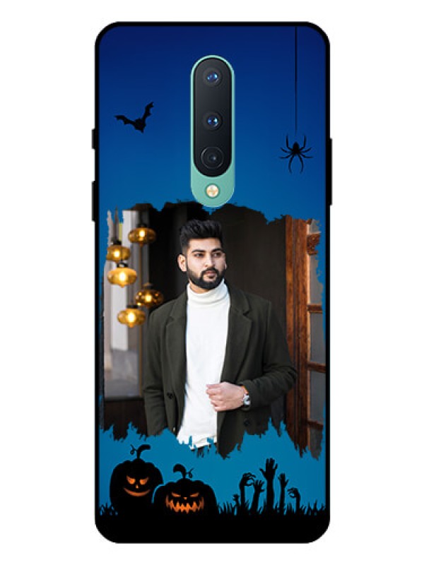Custom OnePlus 8 Photo Printing on Glass Case  - with pro Halloween design 