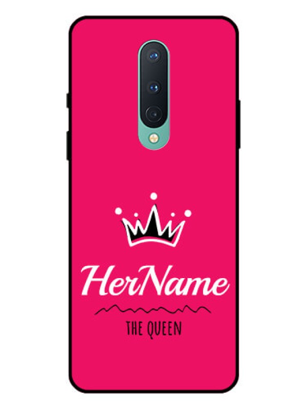 Custom OnePlus 8 Glass Phone Case Queen with Name