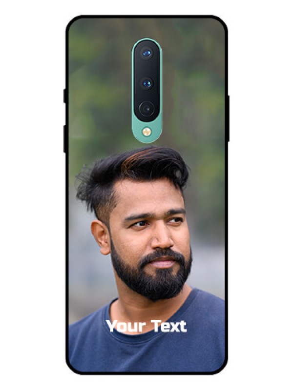 Custom OnePlus 8 Glass Mobile Cover: Photo with Text