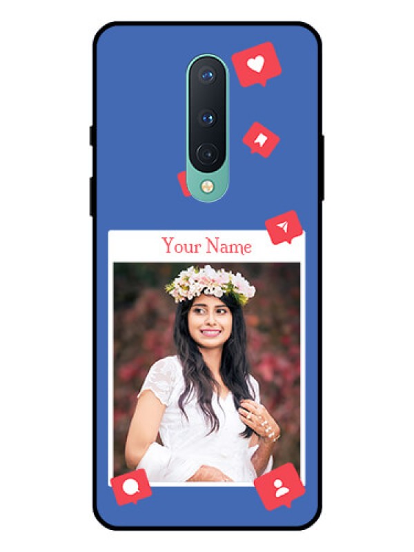 Custom OnePlus 8 Custom Glass Phone Case - Like Share And Comment Design