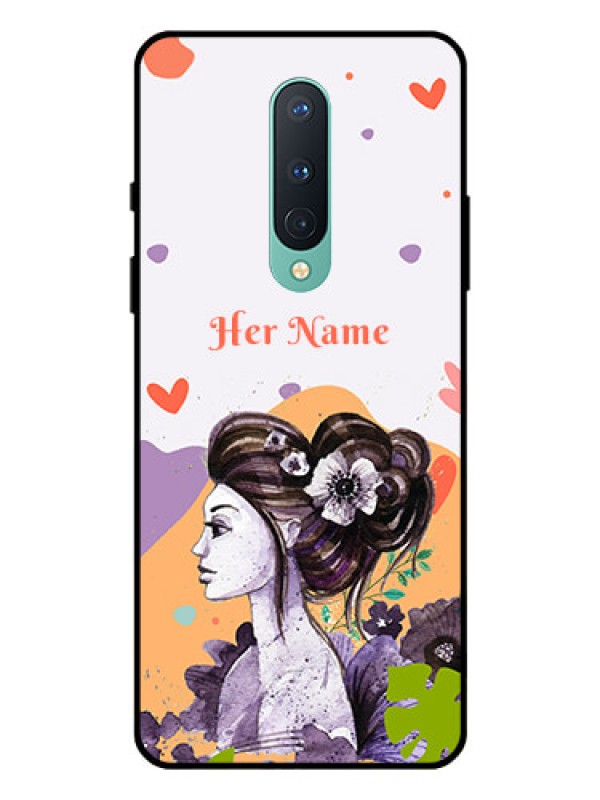Custom OnePlus 8 Personalized Glass Phone Case - Woman And Nature Design