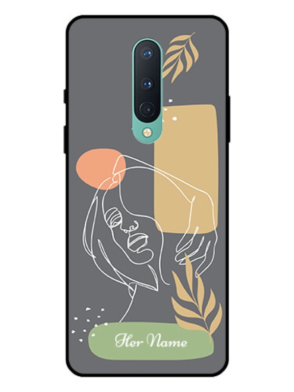 Custom OnePlus 8 Custom Glass Phone Case - Gazing Woman line art Design