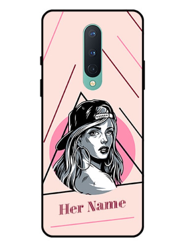 Custom OnePlus 8 Personalized Glass Phone Case - Rockstar Girl Design