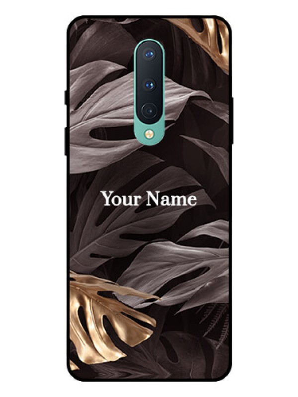 Custom OnePlus 8 Personalised Glass Phone Case - Wild Leaves digital paint Design