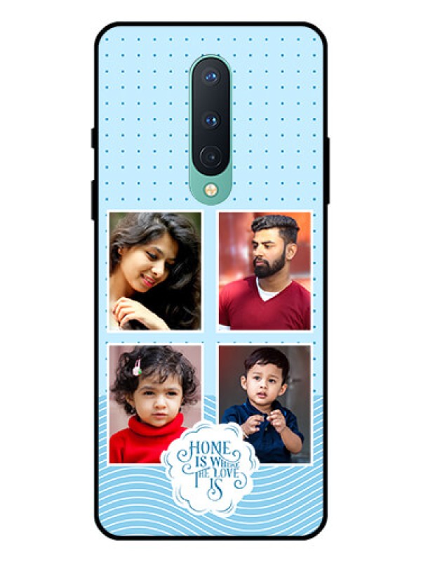 Custom OnePlus 8 Custom Glass Phone Case - Cute love quote with 4 pic upload Design