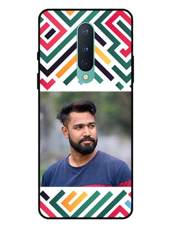 Custom OnePlus 8 Personalized Glass Phone Case - Colorful Maze Pattern Design