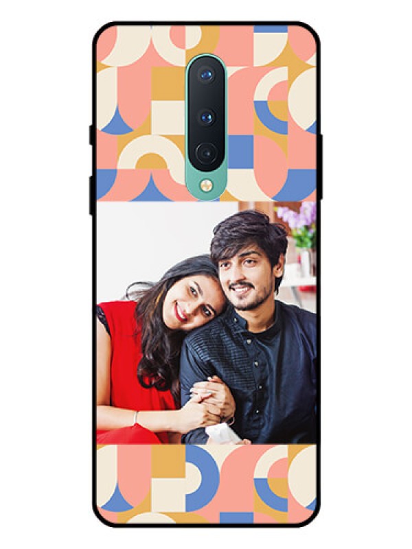 Custom OnePlus 8 Photo Printing on Glass Case - Semi-circle Maze Pattern Design