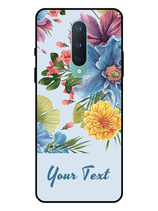 Custom OnePlus 8 Custom Glass Mobile Case - Stunning Watercolored Flowers Painting Design
