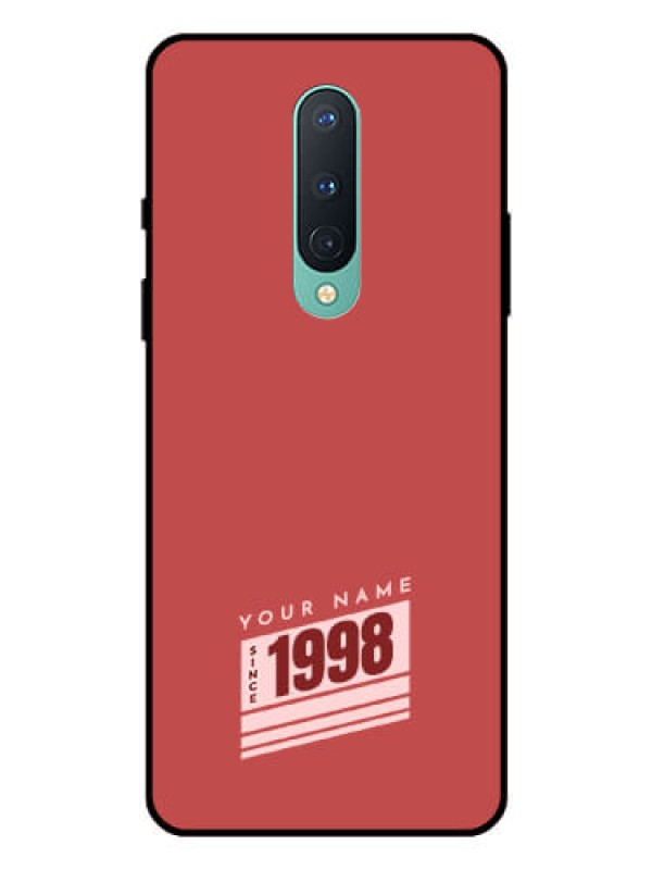 Custom OnePlus 8 Custom Glass Phone Case - Red custom year of birth Design