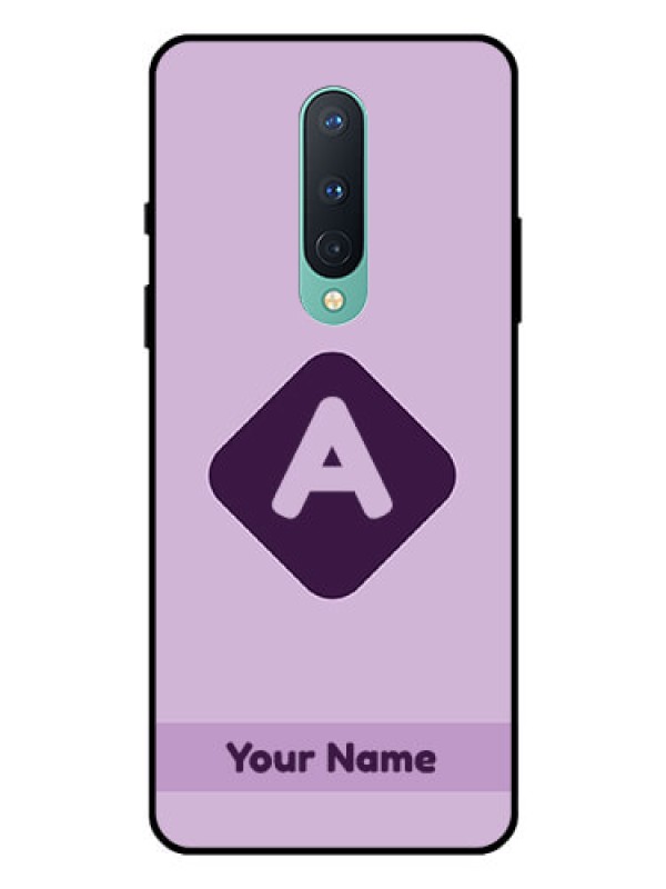 Custom OnePlus 8 Custom Glass Mobile Case - Custom Letter in curved badge Design
