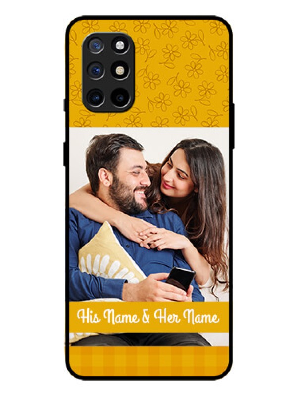 Custom Oneplus 8T Custom Glass Mobile Case  - Yellow Floral Design