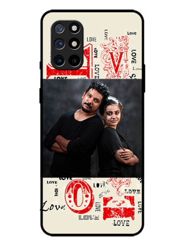 Custom Oneplus 8T Photo Printing on Glass Case  - Trendy Love Design Case