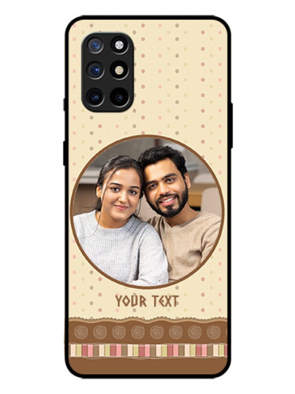Custom Oneplus 8T Custom Glass Mobile Case  - Brown Dotted Mobile Case Design