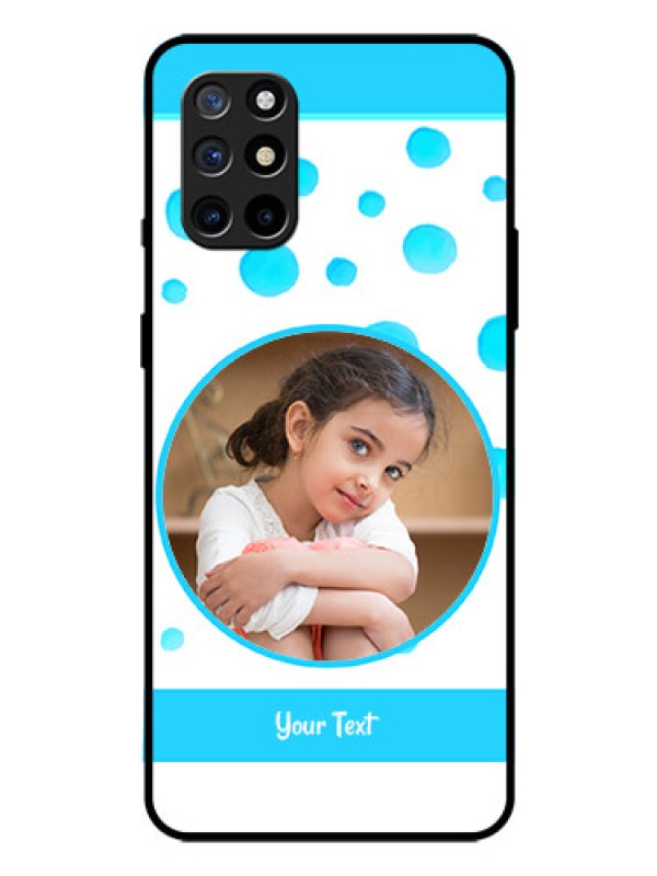 Custom Oneplus 8T Photo Printing on Glass Case  - Blue Bubbles Pattern Design