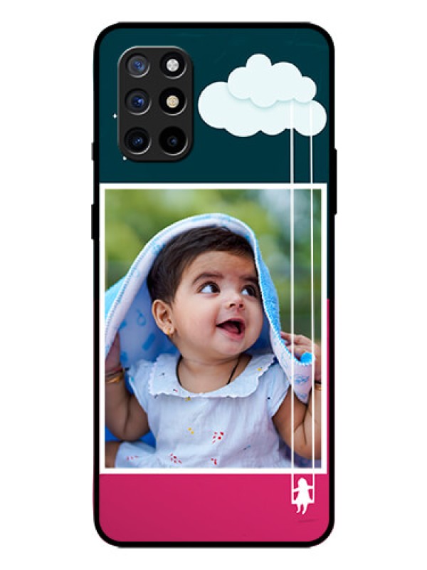 Custom Oneplus 8T Custom Glass Phone Case  - Cute Girl with Cloud Design