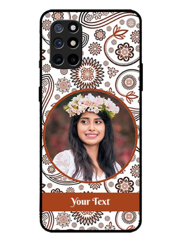 Custom Oneplus 8T Custom Glass Mobile Case  - Abstract Floral Design 
