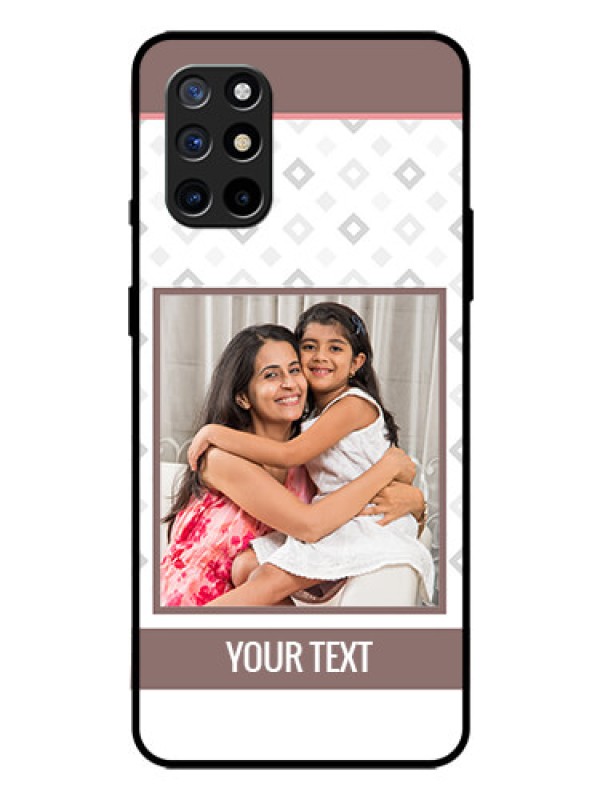 Custom Oneplus 8T Photo Printing on Glass Case  - Simple Diamond Design