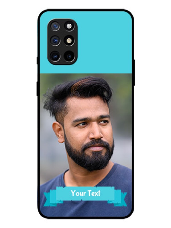 Custom Oneplus 8T Personalized Glass Phone Case  - Simple Blue Color Design
