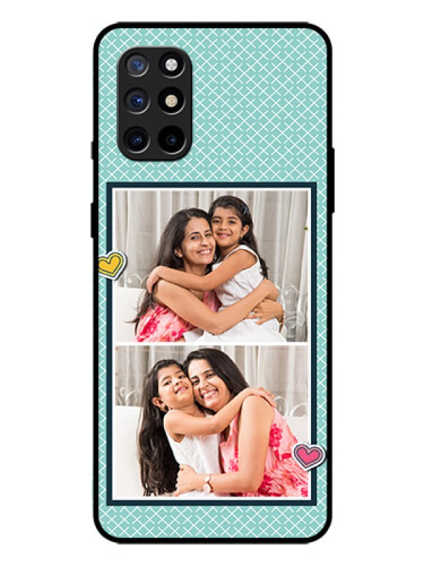 Custom Oneplus 8T Custom Glass Phone Case  - 2 Image Holder with Pattern Design