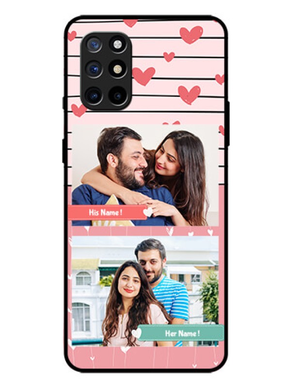 Custom Oneplus 8T Custom Glass Mobile Case  - Photo with Heart Design