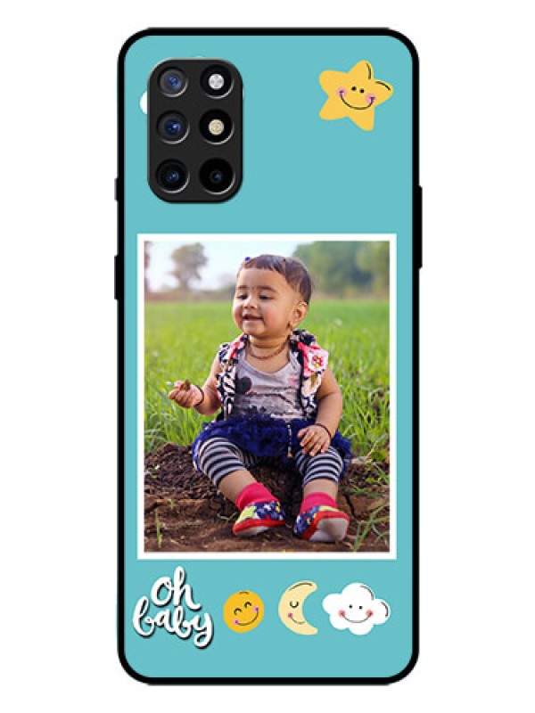 Custom Oneplus 8T Personalized Glass Phone Case  - Smiley Kids Stars Design