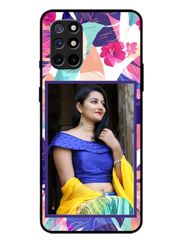 Custom Oneplus 8T Custom Glass Mobile Case  - Abstract Floral Design