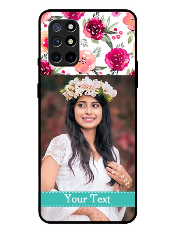 Custom Oneplus 8T Custom Glass Phone Case  - Watercolor Floral Design