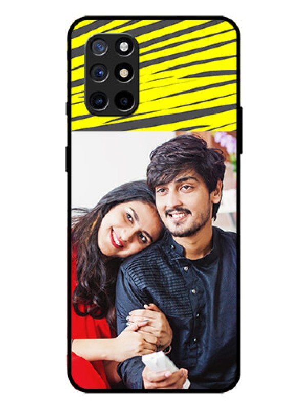 Custom Oneplus 8T Photo Printing on Glass Case  - Yellow Abstract Design
