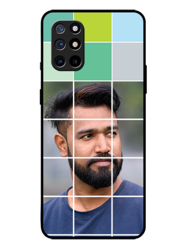 Custom Oneplus 8T Photo Printing on Glass Case  - with white box pattern 