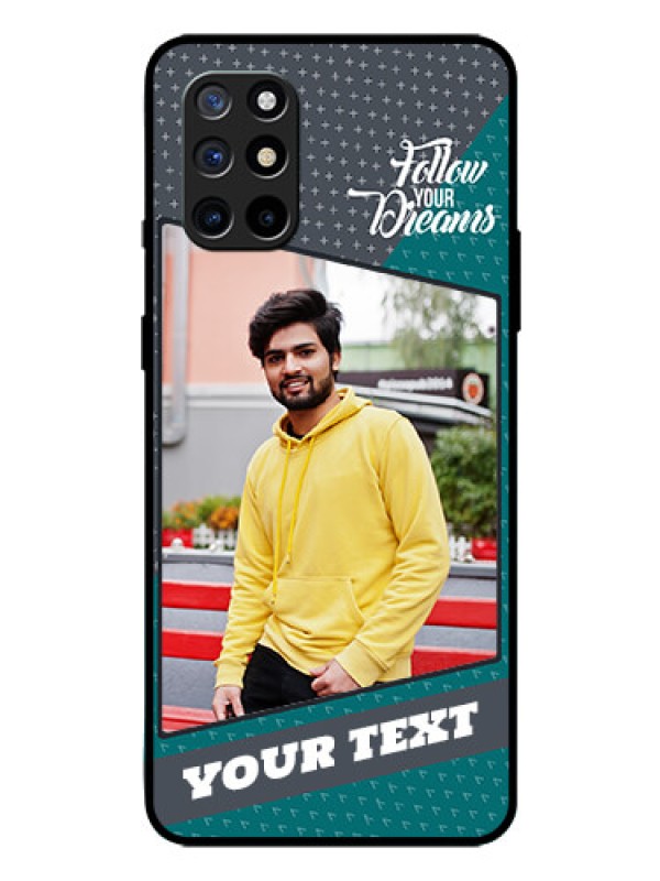 Custom Oneplus 8T Personalized Glass Phone Case  - Background Pattern Design with Quote