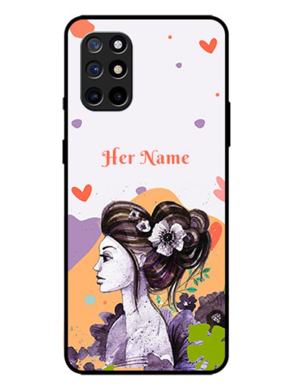 Custom OnePlus 8T Personalized Glass Phone Case - Woman And Nature Design